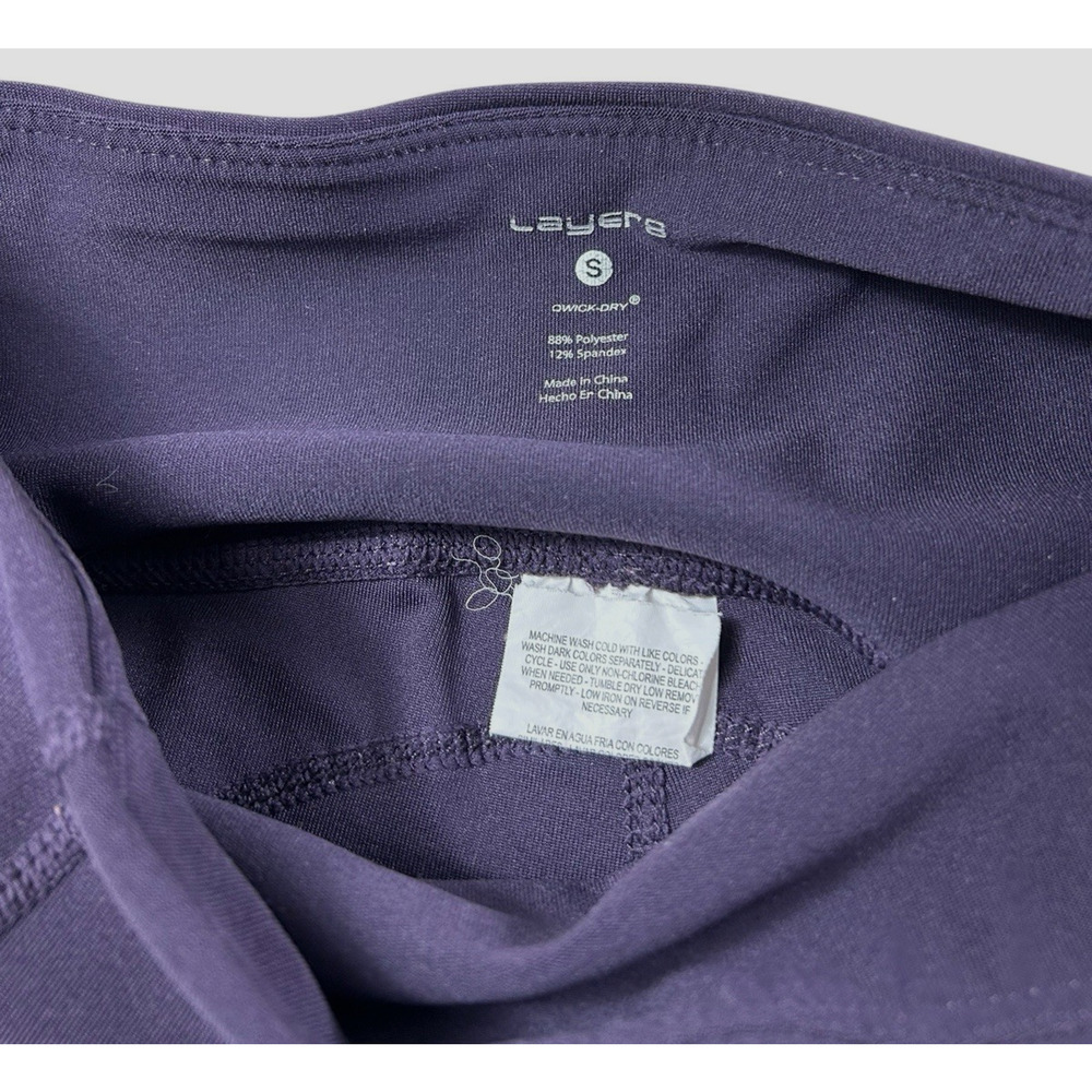 Layer 8 Purple Moto Athletic Leggings Sz Small Full Length Gym Yoga Sports Pants - Picture 4 of 7